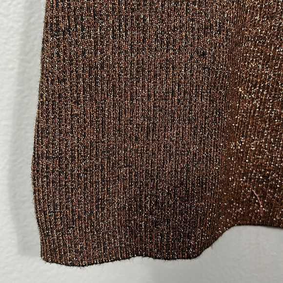 Vintage Brown Pearl beaded mock neck sleeveless top size Small - Picture 4 of 9